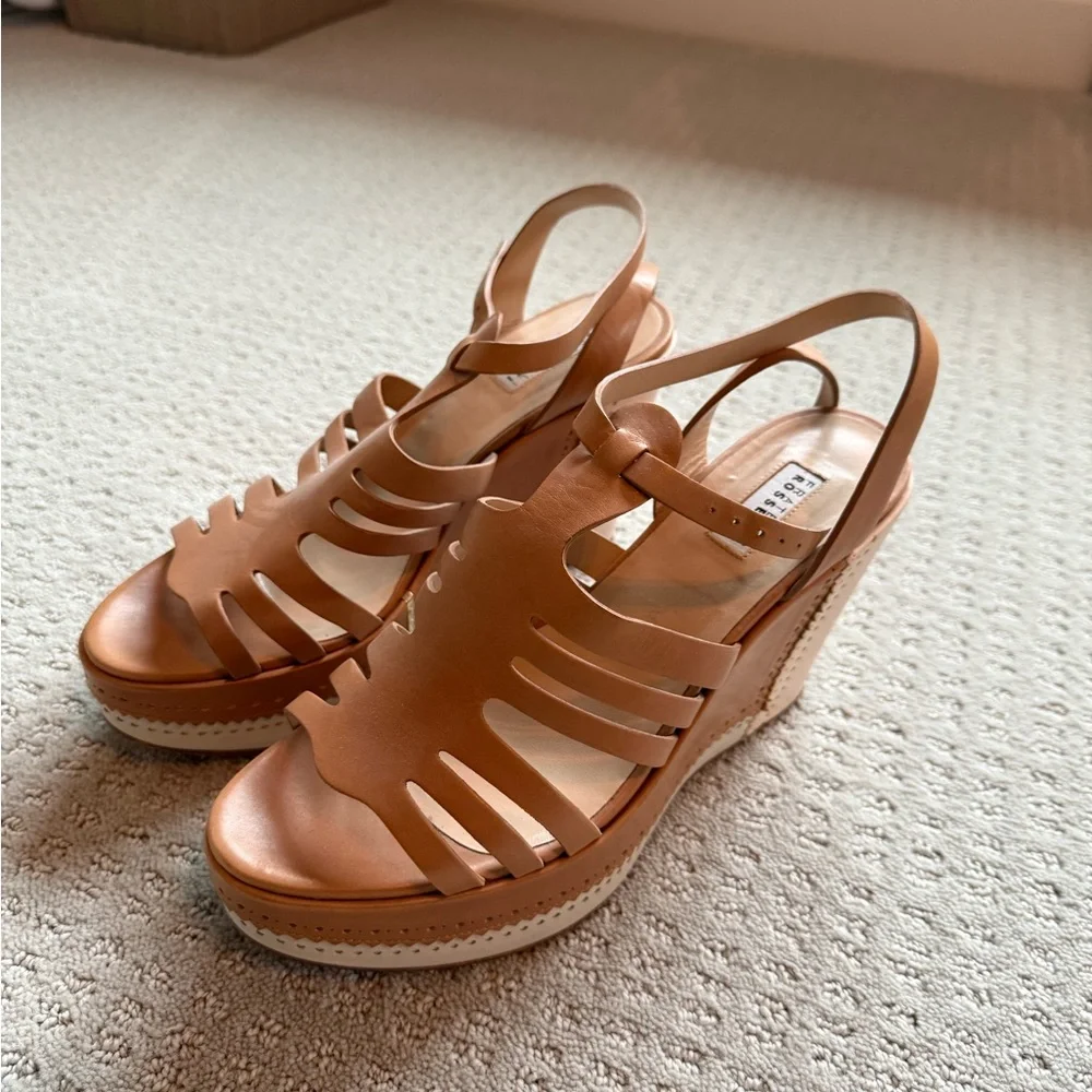 Fratelli Rossetti Tan Wedge Sandals - Picture 6 of 11